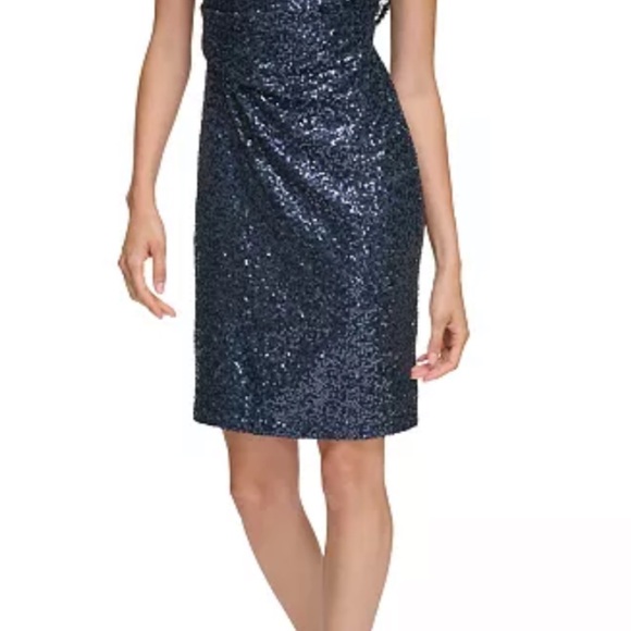 Navy Blue Sequin Dress - Picture 2 of 4
